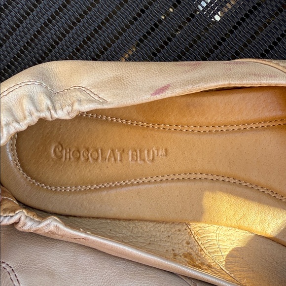 Chocolate Blu Cam Tan Leather Ballet Flats - Picture 9 of 10